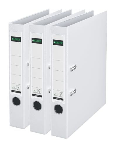 Leitz Qualitäts-Ordner 180° Plastik, 3er Pack, das Original, DIN A4 Aktenordner 5 cm schmal, 90% Recycling-Karton, 30% Pre-Consumer Recycling-Kunststoff, Mit 180° Mechanik, 350 Blatt, Weiß, 310345001 Leitz Qualitäts-Ordner 180° Plastik, 3er Pack, das Original, DIN A4 Aktenordner 5 cm schmal, 90% Recycling-Karton, 30% Pre-Consumer Recycling-Kunststoff, Mit 180° Mechanik, 350 Blatt, Weiß, 310345001 von Leitz