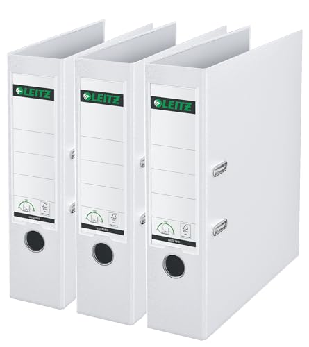 Leitz Qualitäts-Ordner 180° Plastik, 3er Pack, das Original, A4 Aktenordner 8 cm breit, 90% Recycling-Karton, 30% Pre-Consumer Recycling-Kunststoff, 180° Mechanik, 600 Blatt Kapazität, Weiß, 310335001 Leitz Qualitäts-Ordner 180° Plastik, 3er Pack, das Original, A4 Aktenordner 8 cm breit, 90% Recycling-Karton, 30% Pre-Consumer Recycling-Kunststoff, 180° Mechanik, 600 Blatt Kapazität, Weiß, 310335001 von Leitz
