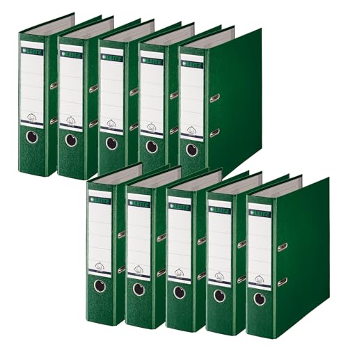 Leitz Qualitäts-Ordner 180° Plastik, 10er Pack, das Original, DIN A4 Aktenordner 8 cm breit, 90% Recycling-Karton, 30% Pre-Consumer Recycling-Kunststoff, Mit 180° Mechanik, 600 Blatt, Grün, 10101055 Leitz Qualitäts-Ordner 180° Plastik, 10er Pack, das Original, DIN A4 Aktenordner 8 cm breit, 90% Recycling-Karton, 30% Pre-Consumer Recycling-Kunststoff, Mit 180° Mechanik, 600 Blatt, Grün, 10101055 von Leitz
