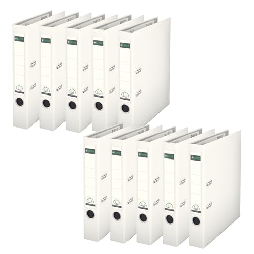 Leitz Qualitäts-Ordner 180° Plastik, 10er Pack, das Original, DIN A4 Aktenordner 5 cm schmal, 90% Recycling-Karton, 30% Pre-Consumer Recycling-Kunststoff, Mit 180° Mechanik, 350 Blatt, Weiß, 10151001 Leitz Qualitäts-Ordner 180° Plastik, 10er Pack, das Original, DIN A4 Aktenordner 5 cm schmal, 90% Recycling-Karton, 30% Pre-Consumer Recycling-Kunststoff, Mit 180° Mechanik, 350 Blatt, Weiß, 10151001 von Leitz