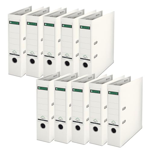 Leitz Qualitäts-Ordner 180° Plastik, 10er Pack, das Original, DIN A4 Aktenordner 8 cm breit, 90% Recycling-Karton, 30% Pre-Consumer Recycling-Kunststoff, Mit 180° Mechanik, 600 Blatt, Weiß, 10101001 Leitz Qualitäts-Ordner 180° Plastik, 10er Pack, das Original, DIN A4 Aktenordner 8 cm breit, 90% Recycling-Karton, 30% Pre-Consumer Recycling-Kunststoff, Mit 180° Mechanik, 600 Blatt, Weiß, 10101001 von Leitz