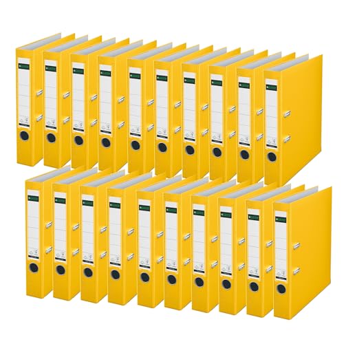 Leitz Qualitäts-Ordner 180° Plastik, 20er Pack, das Original, DIN A4 Aktenordner 5 cm schmal, 90% Recycling-Karton, 30% Pre-Consumer Recycling-Kunststoff, Mit 180° Mechanik, 350 Blatt, Gelb, 10155015 Leitz Qualitäts-Ordner 180° Plastik, 20er Pack, das Original, DIN A4 Aktenordner 5 cm schmal, 90% Recycling-Karton, 30% Pre-Consumer Recycling-Kunststoff, Mit 180° Mechanik, 350 Blatt, Gelb, 10155015 von Leitz