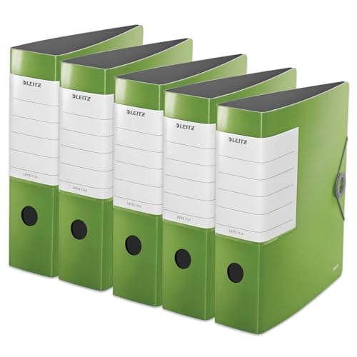 Leitz Qualitäts-Ordner 180° Solid, 5er Pack, A4, Hellgrün, 8,2 cm Rückenbreite, Gummibandverschluss, Robustes Polyfoam, extra breites, austauschbares Rückenschild, 11120050 Leitz Qualitäts-Ordner 180° Solid, 5er Pack, A4, Hellgrün, 8,2 cm Rückenbreite, Gummibandverschluss, Robustes Polyfoam, extra breites, austauschbares Rückenschild, 11120050 von Leitz