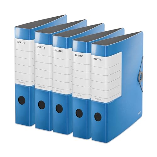 Leitz Qualitäts-Ordner 180° Solid, 5er Pack, A4, Schmal, Hellblau, 6,2 cm Rückenbreite, Gummibandverschluss, Robustes Polyfoam, extra breites, austauschbares Rückenschild, 11130030 Leitz Qualitäts-Ordner 180° Solid, 5er Pack, A4, Schmal, Hellblau, 6,2 cm Rückenbreite, Gummibandverschluss, Robustes Polyfoam, extra breites, austauschbares Rückenschild, 11130030 von Leitz