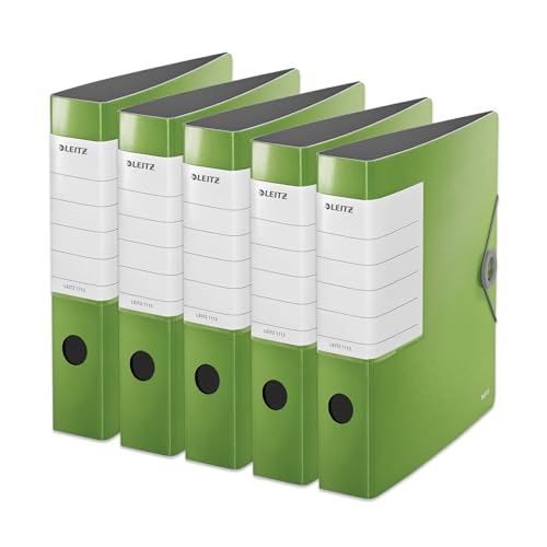 Leitz Qualitäts-Ordner 180° Solid, 5er Pack, A4, Schmal, Hellgrün, 6,2 cm Rückenbreite, Gummibandverschluss, Robustes Polyfoam, extra breites, austauschbares Rückenschild, 11130050 Leitz Qualitäts-Ordner 180° Solid, 5er Pack, A4, Schmal, Hellgrün, 6,2 cm Rückenbreite, Gummibandverschluss, Robustes Polyfoam, extra breites, austauschbares Rückenschild, 11130050 von Leitz