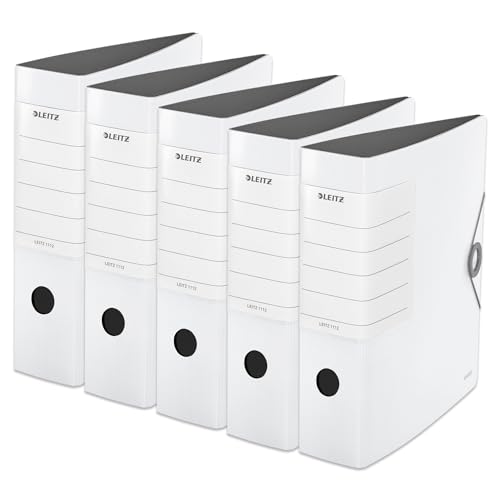 Leitz Qualitäts-Ordner 180° Solid, 5er Pack, A4, Weiß, 8,2 cm Rückenbreite, Gummibandverschluss, Robustes Polyfoam, extra breites, austauschbares Rückenschild, 11120001 Leitz Qualitäts-Ordner 180° Solid, 5er Pack, A4, Weiß, 8,2 cm Rückenbreite, Gummibandverschluss, Robustes Polyfoam, extra breites, austauschbares Rückenschild, 11120001 von Leitz