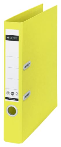 Leitz Recycle Qualitäts-Ordner 180° A4, 10er Pack, 5 cm Rückenbreite, Für 350 Blatt, 100 % recycelbares PP und recycelter Karton, Umweltfreundlich, Recycle Serie, Gelb, 10190015 von Leitz