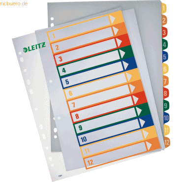 Leitz Register A4+ PP 1-12 grau Leitz Register A4+ PP 1-12 grau von Leitz