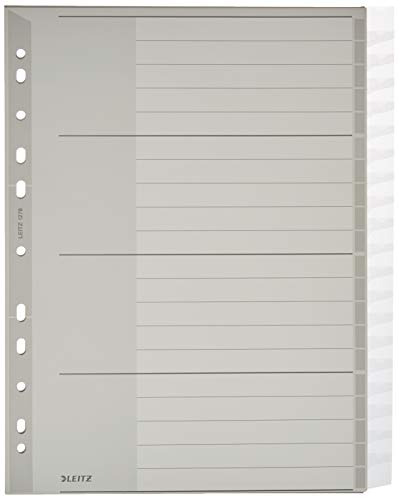 Leitz Register für A4, Deckblatt aus Karton und 20 Trennblätter aus Kunststoff, Taben mit auswechselbaren Einsteckschildchen, Grau, 12780000 Leitz Register für A4, Deckblatt aus Karton und 20 Trennblätter aus Kunststoff, Taben mit auswechselbaren Einsteckschildchen, Grau, 12780000 von Leitz