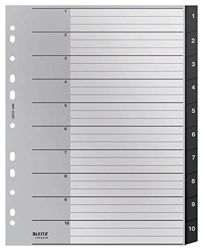 Leitz Register mit 10 Taben, 1-10, Extrabreit, Umweltfreundlich, Recycle-Serie, Schwarz, 12080000 Leitz Register mit 10 Taben, 1-10, Extrabreit, Umweltfreundlich, Recycle-Serie, Schwarz, 12080000 von Leitz
