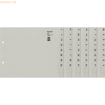 Leitz Registerserie A4 1/2 Höhe Tauenpapier A-Z 200 Abläufe grau von Leitz