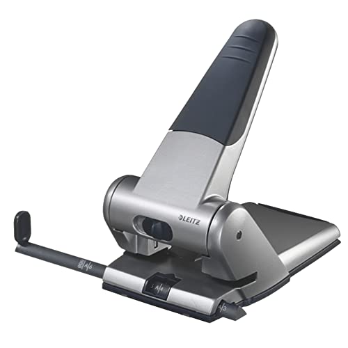 Leitz Registraturlocher bis A3, 6,5 mm, mit Anschlagschiene, silber Leitz Registraturlocher bis A3, 6,5 mm, mit Anschlagschiene, silber von Leitz