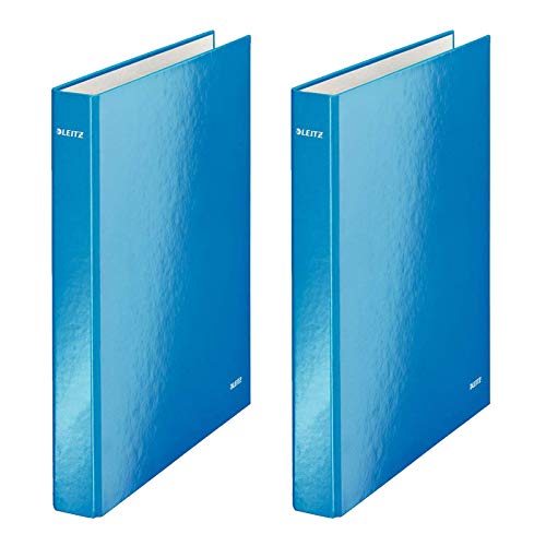 Leitz Ringbuch A4 2R, 25Cm, Blau Metallic (blau metallic | Doppelpack) von Leitz