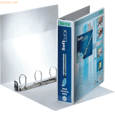 Leitz Ringbuch Soft Click A4 4 Ringe 40mm weiß 2 Außentaschen von Leitz