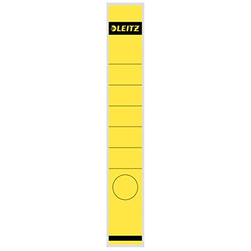 Leitz Rückenschild selbstklebend für Standard- und Hartpappe-Ordner, 10 Stück, 50 mm Rückenbreite, Langes und schmales Format, 39 x 285 mm, Papier, gelb, 16480015 Leitz Rückenschild selbstklebend für Standard- und Hartpappe-Ordner, 10 Stück, 50 mm Rückenbreite, Langes und schmales Format, 39 x 285 mm, Papier, gelb, 16480015 von Leitz