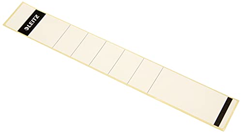 Leitz Rückenschild selbstklebend für Standard- und Hartpappe-Ordner, 10 Stück, 50 mm Rückenbreite, Langes und schmales Format, 39 x 285 mm, Papier, weiß, 16480001 von Leitz