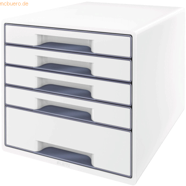 Leitz Schubladenbox Wow Cube 5 Schubladen PS perlweiß/grau Leitz Schubladenbox Wow Cube 5 Schubladen PS perlweiß/grau von Leitz