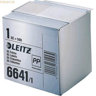 Leitz Schutzfolienschilder selbstklebend 72x39mm transparent VE=500 St von Leitz