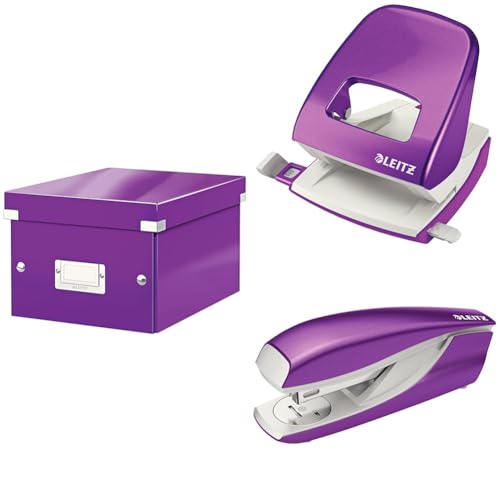 Leitz Set Click & Store Aufbewahrungsbox mit Deckel Klein mit Locher und Heftgerät für 30 Blatt, Box für Unterlagen bis A5 im Büro u. Haushalt, WOW Serie, Violett, 60430062 + 50081062 + 55021062 Leitz Set Click & Store Aufbewahrungsbox mit Deckel Klein mit Locher und Heftgerät für 30 Blatt, Box für Unterlagen bis A5 im Büro u. Haushalt, WOW Serie, Violett, 60430062 + 50081062 + 55021062 von Leitz