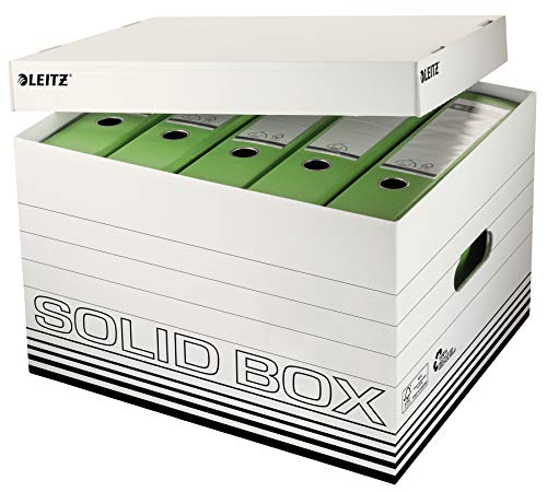 Leitz Solid Box Aufbewahrungs- und Transport-Schachtel, Größe L, Schachtel für Leitz A4 Archivbox oder A4 Ordner, Transportbox mit Deckel, 100 % geriffelter Recyclingkarton, 10 Stück, Weiß, 61190001 Leitz Solid Box Aufbewahrungs- und Transport-Schachtel, Größe L, Schachtel für Leitz A4 Archivbox oder A4 Ordner, Transportbox mit Deckel, 100 % geriffelter Recyclingkarton, 10 Stück, Weiß, 61190001 von Leitz