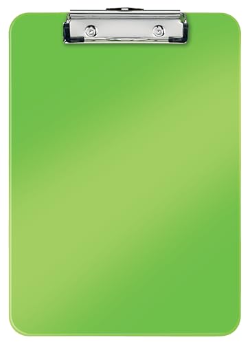 Leitz WOW A4 Klemmbrett, hochwertiges Klemmbrett aus Hartplastik, 80 Blatt Kapazität, Grün, 39710054 von Leitz