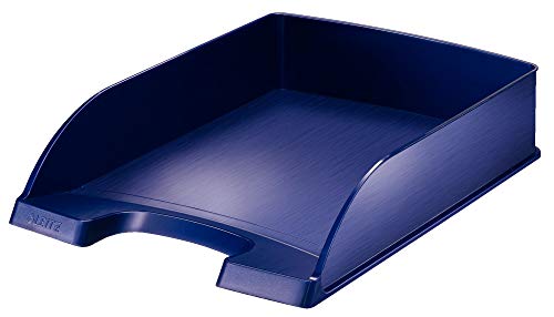 Leitz Briefkorb Standard A4, Briefablage in Premium-Qualität, Stapelbares Ablagefach als Schreibtisch-Organizer, Titan Blau, Style-Serie, 52540069 Leitz Briefkorb Standard A4, Briefablage in Premium-Qualität, Stapelbares Ablagefach als Schreibtisch-Organizer, Titan Blau, Style-Serie, 52540069 von Leitz
