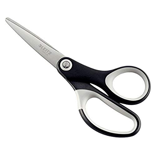 Leitz Titan Schere, Hochwertige Haushaltsschere mit ergonomischem Griff, Klingen aus rostfreiem Stahl, Für zu Hause, Büro und Schule, Länge 15 cm, Schwarz, 54156095 Leitz Titan Schere, Hochwertige Haushaltsschere mit ergonomischem Griff, Klingen aus rostfreiem Stahl, Für zu Hause, Büro und Schule, Länge 15 cm, Schwarz, 54156095 von Leitz