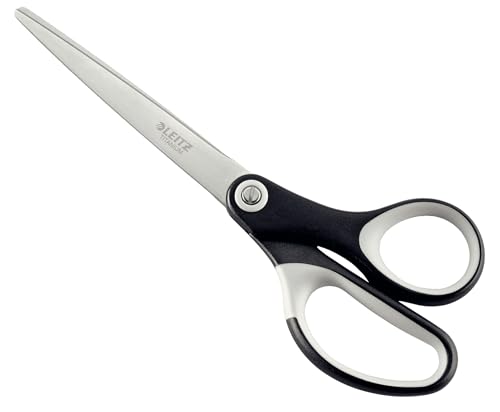 Leitz Titan Schere, Hochwertige Haushaltsschere mit ergonomischem Griff, Klingen aus rostfreiem Stahl, Für zu Hause, Büro und Schule, Länge 18 cm, Schwarz, 54166095 Leitz Titan Schere, Hochwertige Haushaltsschere mit ergonomischem Griff, Klingen aus rostfreiem Stahl, Für zu Hause, Büro und Schule, Länge 18 cm, Schwarz, 54166095 von Leitz