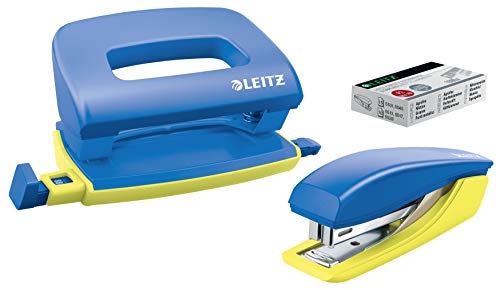 Leitz Urban Chic Mini-Heftgerät und -locher im Set, Für bis zu 10 Blatt, Inkl. Heftklammern, Blau, 55996032 Leitz Urban Chic Mini-Heftgerät und -locher im Set, Für bis zu 10 Blatt, Inkl. Heftklammern, Blau, 55996032 von Leitz