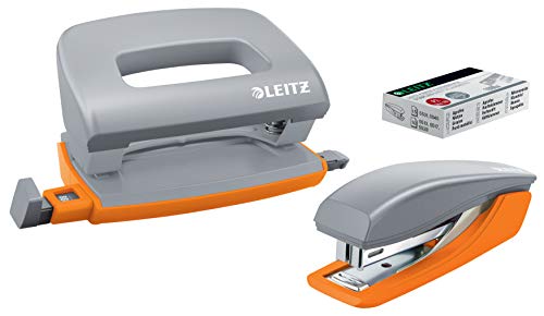 Leitz Urban Chic Mini-Heftgerät und -locher im Set, Für bis zu 10 Blatt, Inkl. Heftklammern, Blau/Schwarz, 55996088 Leitz Urban Chic Mini-Heftgerät und -locher im Set, Für bis zu 10 Blatt, Inkl. Heftklammern, Blau/Schwarz, 55996088 von Leitz