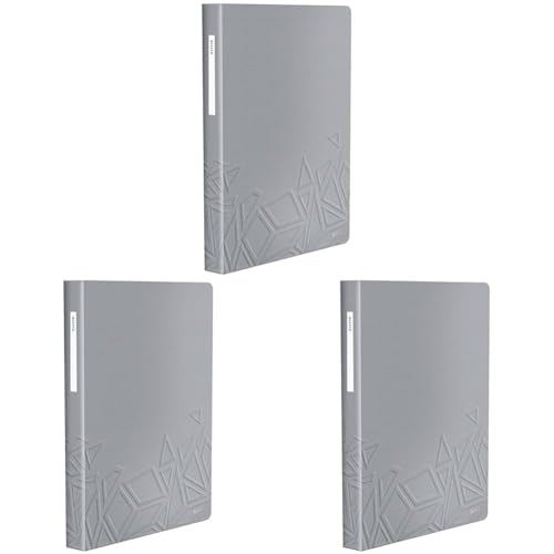 Leitz Urban Chic Sichtbuch in A4 Format, 80 Klarsichthüllen für 160 Blatt, Grau, 46520088 (Packung mit 3) von Leitz