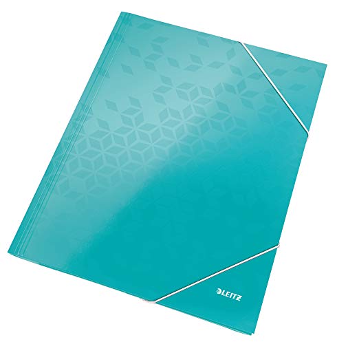 Leitz WOW 3-Klappen-Mappe, Eckspannermappe für bis zu 150 A4-Blätter, elastischer Verschluss, Dokumentenmappe aus Pappe, Eisblau, 39820051 Leitz WOW 3-Klappen-Mappe, Eckspannermappe für bis zu 150 A4-Blätter, elastischer Verschluss, Dokumentenmappe aus Pappe, Eisblau, 39820051 von Leitz