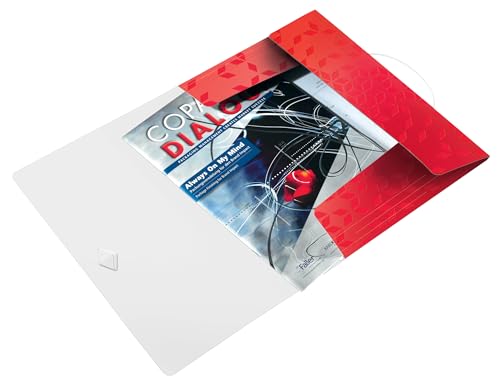 Leitz WOW 3-Klappen-Mappe, für bis zu 150 A4-Blätter, elastischer Verschluss, flexibler Kunststoff, rot, 45990026 von Leitz