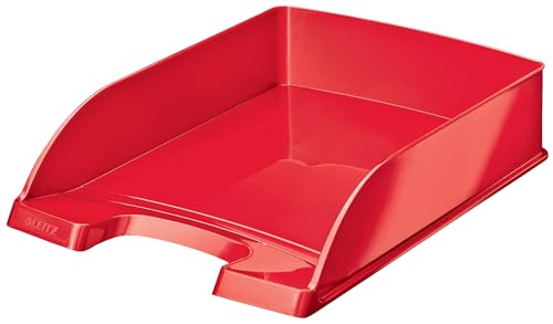 Leitz WOW Briefkorb A4, Briefablage in Premium-Qualität, Stapelbares Ablagefach als Schreibtisch-Organizer, Ideal für Büro, Home Office & Schule, Rot, 52263023 Leitz WOW Briefkorb A4, Briefablage in Premium-Qualität, Stapelbares Ablagefach als Schreibtisch-Organizer, Ideal für Büro, Home Office & Schule, Rot, 52263023 von Leitz