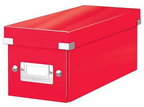 Leitz Click & Store WOW schmale Aufbewahrungsbox mit Deckel, Box zur CD Aufbewahrung, als Geschenkbox oder für Zubehör im Haushalt und Büro, 84% recycelte Premium-Hartpappe, Rot, 60410026 Leitz Click & Store WOW schmale Aufbewahrungsbox mit Deckel, Box zur CD Aufbewahrung, als Geschenkbox oder für Zubehör im Haushalt und Büro, 84% recycelte Premium-Hartpappe, Rot, 60410026 von Leitz