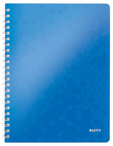 Leitz WOW Collegeblock A4 kariert, 160 Seiten, 80 Blatt FSC-zertifiziertes Papier 80 g/m², Doppelspiralbindung, PP-Einband, Notizbuch mit Sichthülle und Lineal, Für Büro oder Schule, Blau, 46380036 Leitz WOW Collegeblock A4 kariert, 160 Seiten, 80 Blatt FSC-zertifiziertes Papier 80 g/m², Doppelspiralbindung, PP-Einband, Notizbuch mit Sichthülle und Lineal, Für Büro oder Schule, Blau, 46380036 von Leitz