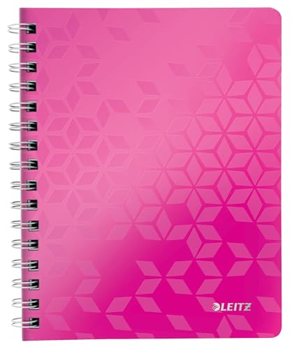 Leitz WOW Collegeblock A5 kariert, 160 Seiten, 80 Blatt FSC-zertifiziertes Papier 80 g/m², Doppelspiralbindung, PP-Einband, Notizbuch mit Sichthülle und Lineal, Für Büro oder Schule, Pink, 46410023 Leitz WOW Collegeblock A5 kariert, 160 Seiten, 80 Blatt FSC-zertifiziertes Papier 80 g/m², Doppelspiralbindung, PP-Einband, Notizbuch mit Sichthülle und Lineal, Für Büro oder Schule, Pink, 46410023 von Leitz