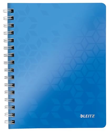 Leitz WOW Collegeblock A5 liniert, 160 Seiten, 80 Blatt FSC-zertifiziertes Papier 80 g/m², Doppelspiralbindung, PP-Einband, Notizbuch mit Sichthülle und Lineal, Für Büro oder Schule, Blau, 46390036 Leitz WOW Collegeblock A5 liniert, 160 Seiten, 80 Blatt FSC-zertifiziertes Papier 80 g/m², Doppelspiralbindung, PP-Einband, Notizbuch mit Sichthülle und Lineal, Für Büro oder Schule, Blau, 46390036 von Leitz