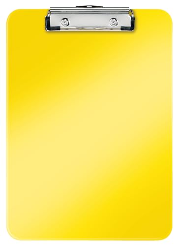 Leitz WOW A4 Klemmbrett, hochwertiges Klemmbrett aus Hartplastik, 80 Blatt Kapazität, Gelb, 39710016 Leitz WOW A4 Klemmbrett, hochwertiges Klemmbrett aus Hartplastik, 80 Blatt Kapazität, Gelb, 39710016 von Leitz