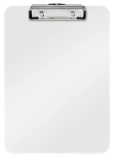 Leitz WOW A4 Klemmbrett, hochwertiges Klemmbrett aus Hartplastik, 80 Blatt Kapazität, Weiß, 39710001 von Leitz