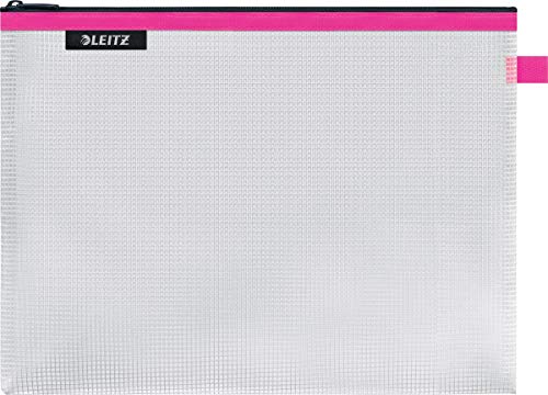 Leitz WOW Reise Zip-Beutel, durchsichtig, Ideal zur Organisation auf Reisen und im Handgepäck, Kosmetiktasche, Groß, 30 x 23 cm, Pink, 40260023 Leitz WOW Reise Zip-Beutel, durchsichtig, Ideal zur Organisation auf Reisen und im Handgepäck, Kosmetiktasche, Groß, 30 x 23 cm, Pink, 40260023 von Leitz
