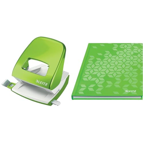 Leitz WOW Set Büro Locher aus Metall + Notizbuch A5 kariert, 160 Seiten, 80 Blatt, Locher für 30 Blatt, Anschlagschiene mit Formatvorgaben, Ergonomisches Design, Grün, 50081054 + 46281054 Leitz WOW Set Büro Locher aus Metall + Notizbuch A5 kariert, 160 Seiten, 80 Blatt, Locher für 30 Blatt, Anschlagschiene mit Formatvorgaben, Ergonomisches Design, Grün, 50081054 + 46281054 von Leitz