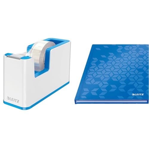 Leitz WOW Set Klebeband-Tischabroller + Notizbuch A5 kariert Hardcover, 160 Seiten, 80 Blatt, Klebebandabroller mit festem Stand inkl. Klebeband, Weiß/Blau, 53641036 + 46281036 Leitz WOW Set Klebeband-Tischabroller + Notizbuch A5 kariert Hardcover, 160 Seiten, 80 Blatt, Klebebandabroller mit festem Stand inkl. Klebeband, Weiß/Blau, 53641036 + 46281036 von Leitz