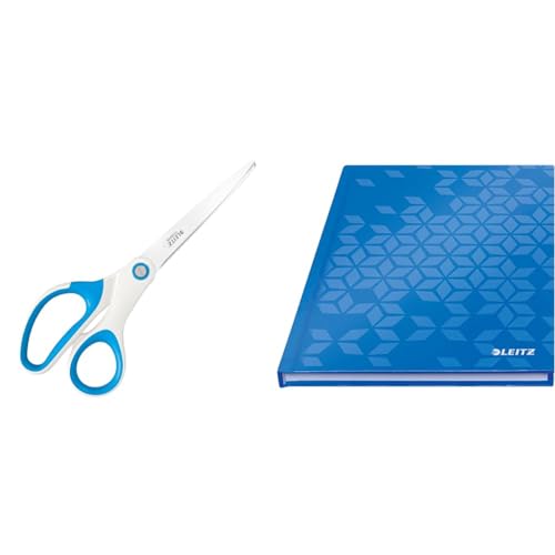 Leitz WOW Set Titan Qualitätsschere + Notizbuch A5 kariert, Hardcover, 160 Seiten, 80 Blatt, Für Rechts- oder Linkshänder, Haushaltsschere für zu Hause oder Schule, Blau, 53192036 + 46281036 Leitz WOW Set Titan Qualitätsschere + Notizbuch A5 kariert, Hardcover, 160 Seiten, 80 Blatt, Für Rechts- oder Linkshänder, Haushaltsschere für zu Hause oder Schule, Blau, 53192036 + 46281036 von Leitz