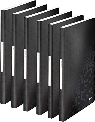 Leitz WOW Sichtbuch in A4 Format, Mit 40 Klarsichthüllen für 80 Blatt, Schwarz, WOW, 46320095 (Black | 6er Pack) von Leitz