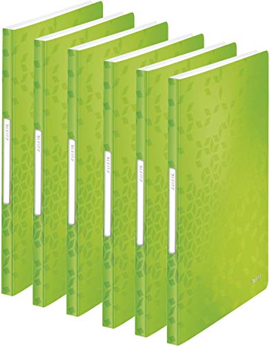 Leitz WOW Sichtbuch in A4 Format, Mit 40 Klarsichthüllen für 80 Blatt, WOW, (Green | 6er Pack) von Leitz