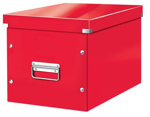 Leitz WOW große Aufbewahrungsbox, Click & Store-Reihe, große Würfel-Aufbewahrungsbox, rot, 61080026 von Leitz