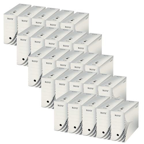 Leitz easyboxx Archiv-Schachtel, 150 mm Rückenbreite, Aktenkarton A4, Boxen zur Aufbewahrung für bis zu 1400 Blätter, Lagerbox mit geometrischem Design, 25 Stück, Weiß/Grau, 61330000 Leitz easyboxx Archiv-Schachtel, 150 mm Rückenbreite, Aktenkarton A4, Boxen zur Aufbewahrung für bis zu 1400 Blätter, Lagerbox mit geometrischem Design, 25 Stück, Weiß/Grau, 61330000 von Leitz