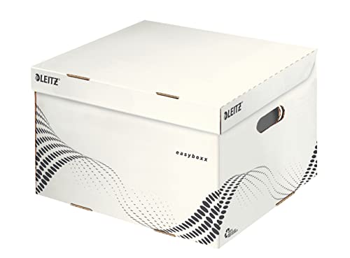 Leitz easyboxx Aufbewahrungs- und Transport-Schachtel, Größe M, Schachtel für Leitz easyboxx A4 Archiv-Schachteln 3 x 100 mm/2 x 150 mm, Transportbox mit Deckel Oben, 15 Stück, Weiß/Schwarz, 61360000 Leitz easyboxx Aufbewahrungs- und Transport-Schachtel, Größe M, Schachtel für Leitz easyboxx A4 Archiv-Schachteln 3 x 100 mm/2 x 150 mm, Transportbox mit Deckel Oben, 15 Stück, Weiß/Schwarz, 61360000 von Leitz