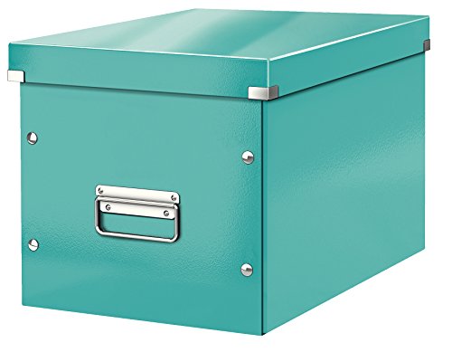 Leitz Click & Store Aufbewahrungsbox mit Deckel Groß, Würfelbox passend für Kallax Regale in Wohnzimmer oder Büro, Box aus 80 % recycelter Premium-Hartpappe, Stabile Metallgriffe, Eisblau, 61080051 Leitz Click & Store Aufbewahrungsbox mit Deckel Groß, Würfelbox passend für Kallax Regale in Wohnzimmer oder Büro, Box aus 80 % recycelter Premium-Hartpappe, Stabile Metallgriffe, Eisblau, 61080051 von Leitz